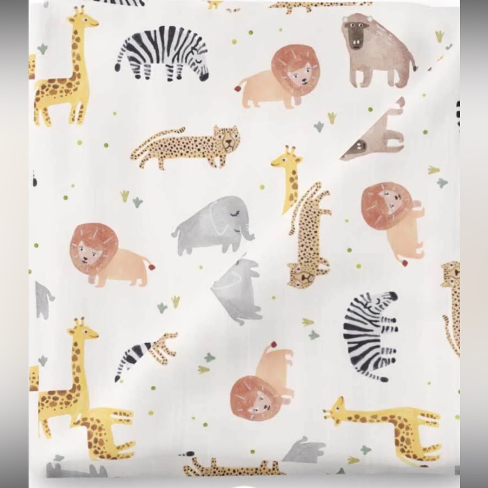 New! Caden Lane Safari Party Oversized Swaddle Blanket